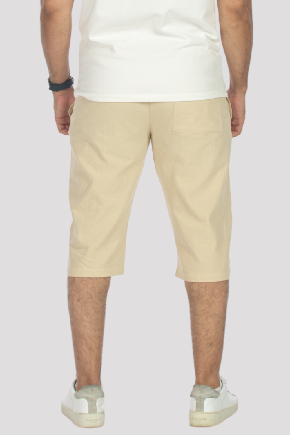 Sand Linen & Cotton 3/4 Shorts