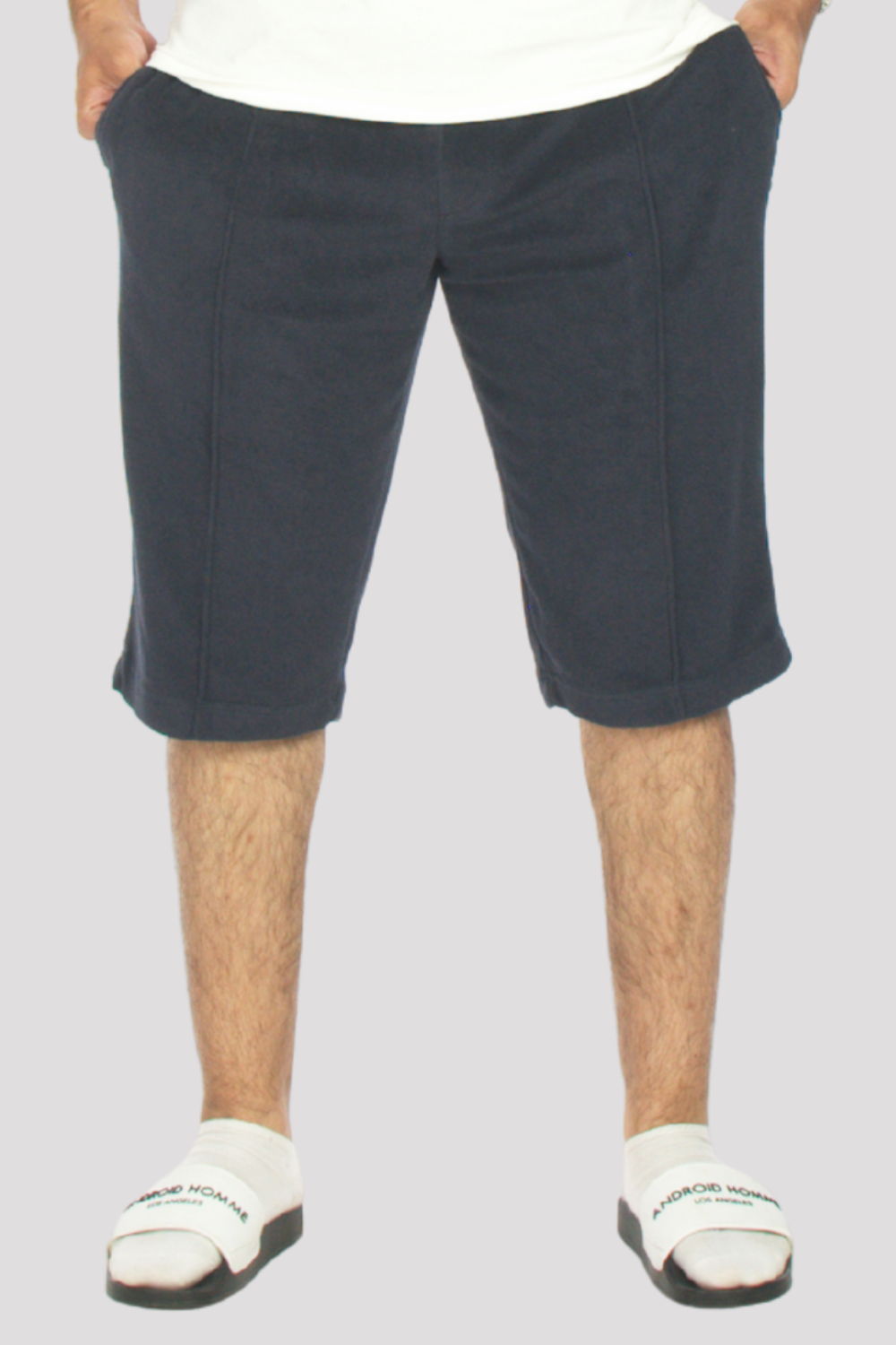 Navy Terry Towelling Leisure 3/4 Shorts