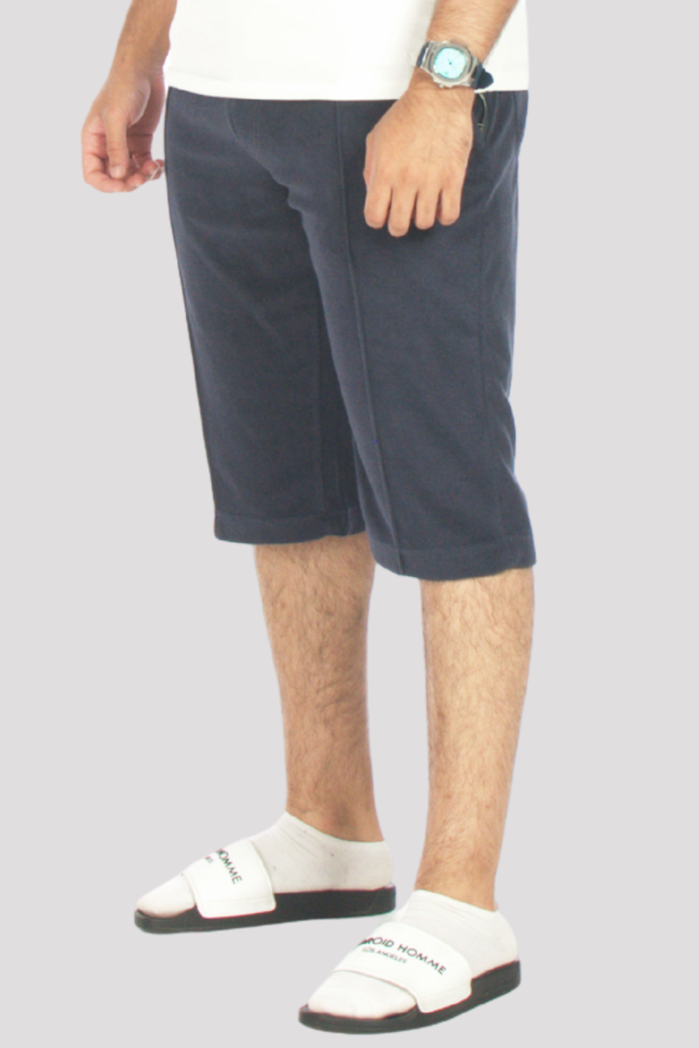 Navy Terry Towelling Leisure 3/4 Shorts