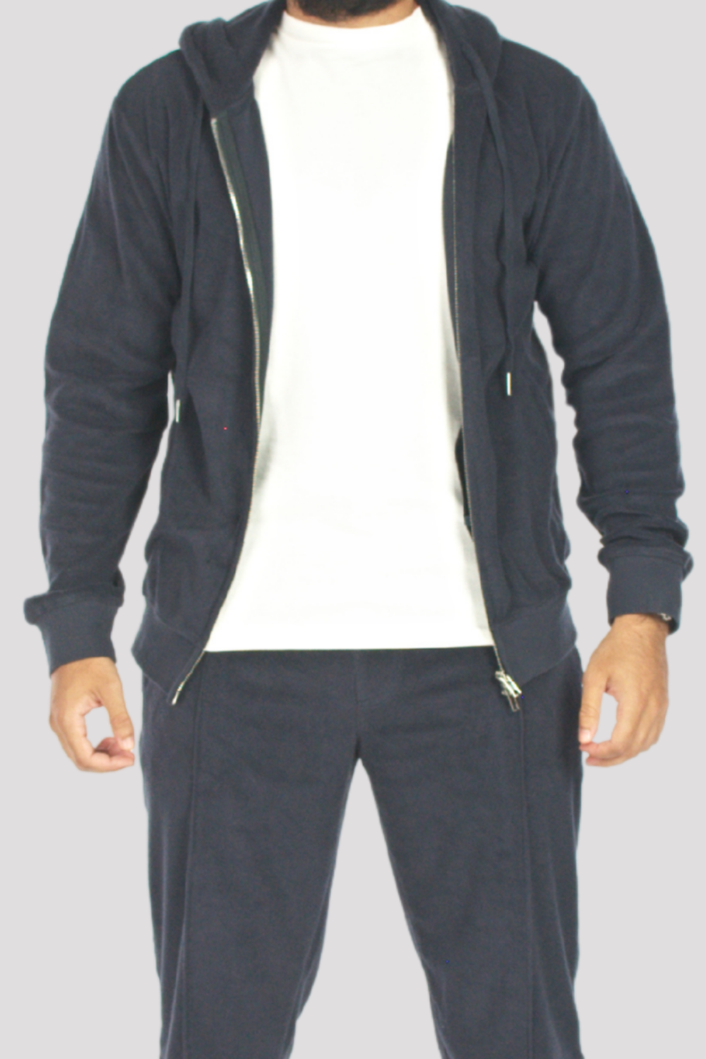 Navy Terry Towelling Leisure Jacket