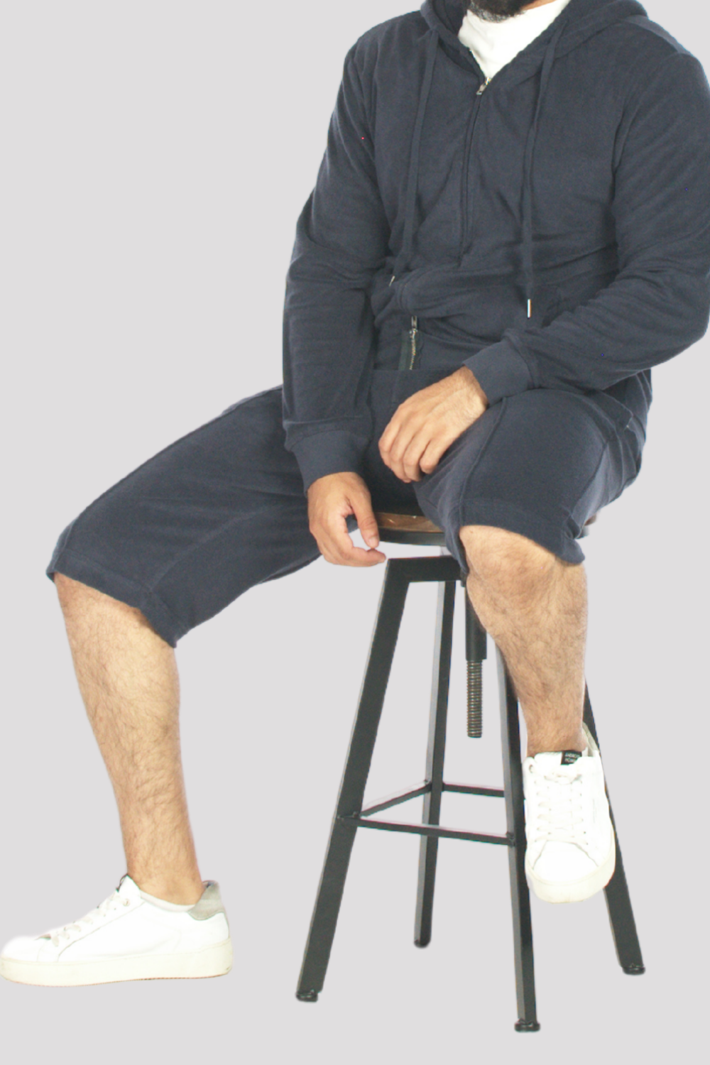 Navy Terry Towelling Leisure Jacket