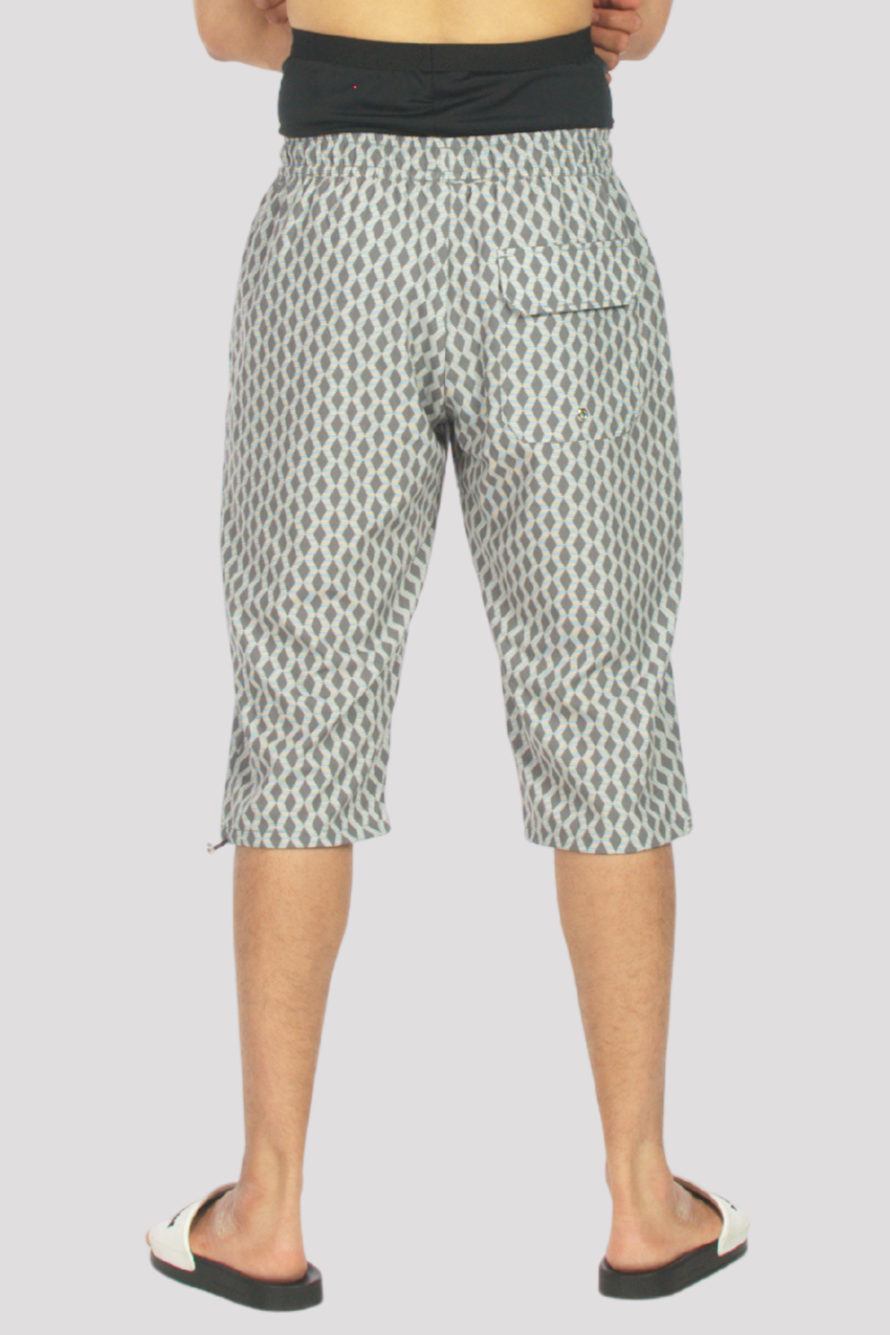 Grey Geometric Swimming 3/4 Shorts