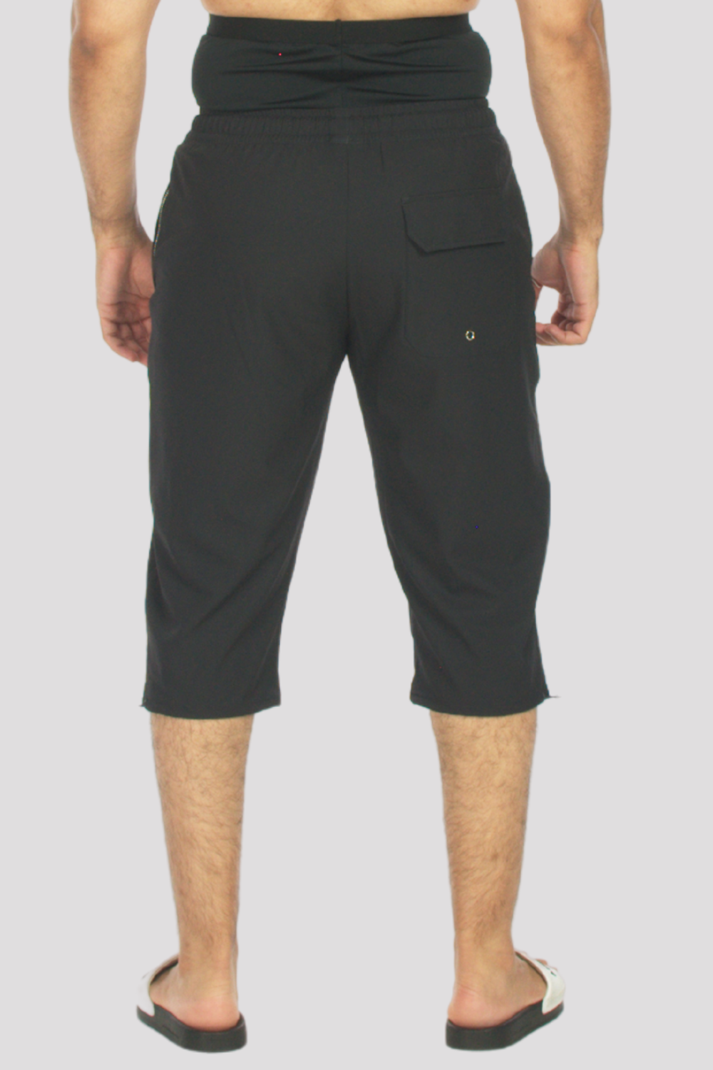 Black Logo Swimming 3/4 Shorts