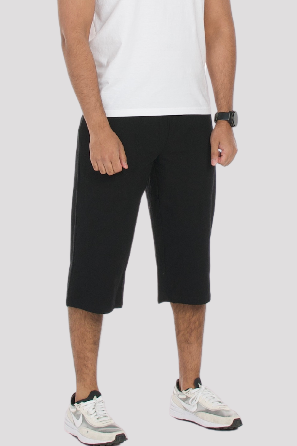 Black 3/4 Shorts Angle
