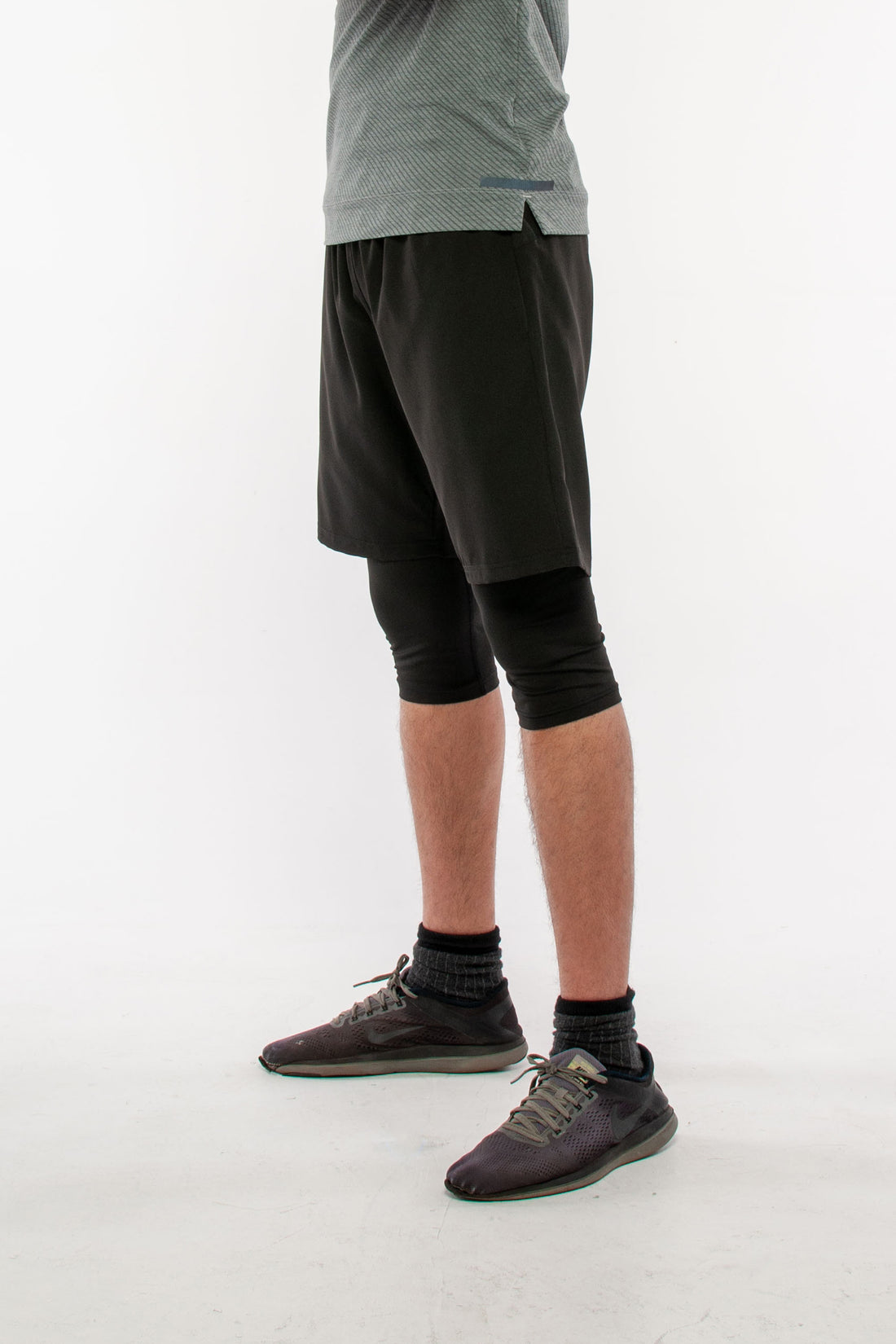 Angle Black 2 in 1 3/4 Shorts