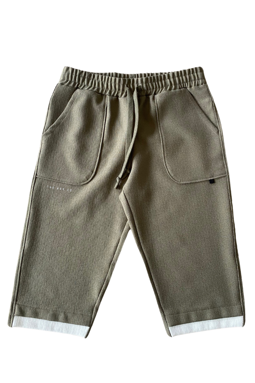 Khaki Textured 3/4 Shorts