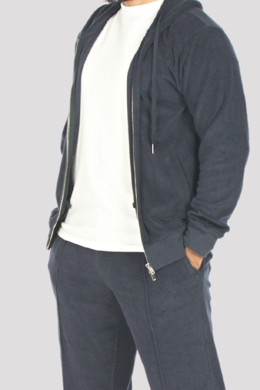 Navy Terry Towelling Leisure Jacket