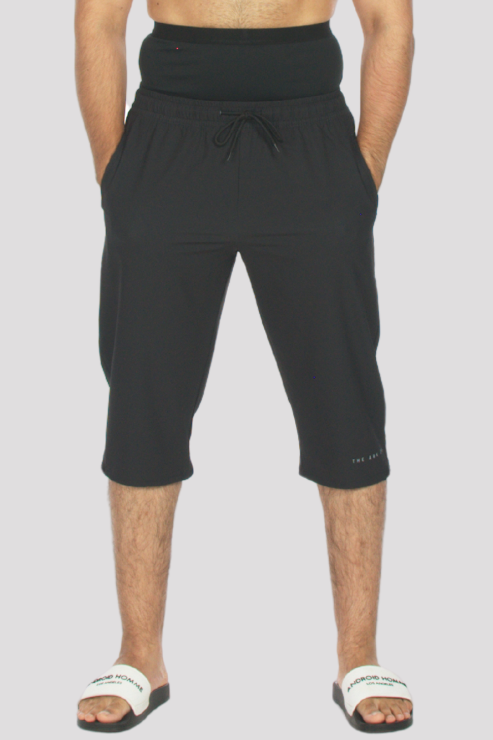 Black Logo Swimming 3/4 Shorts