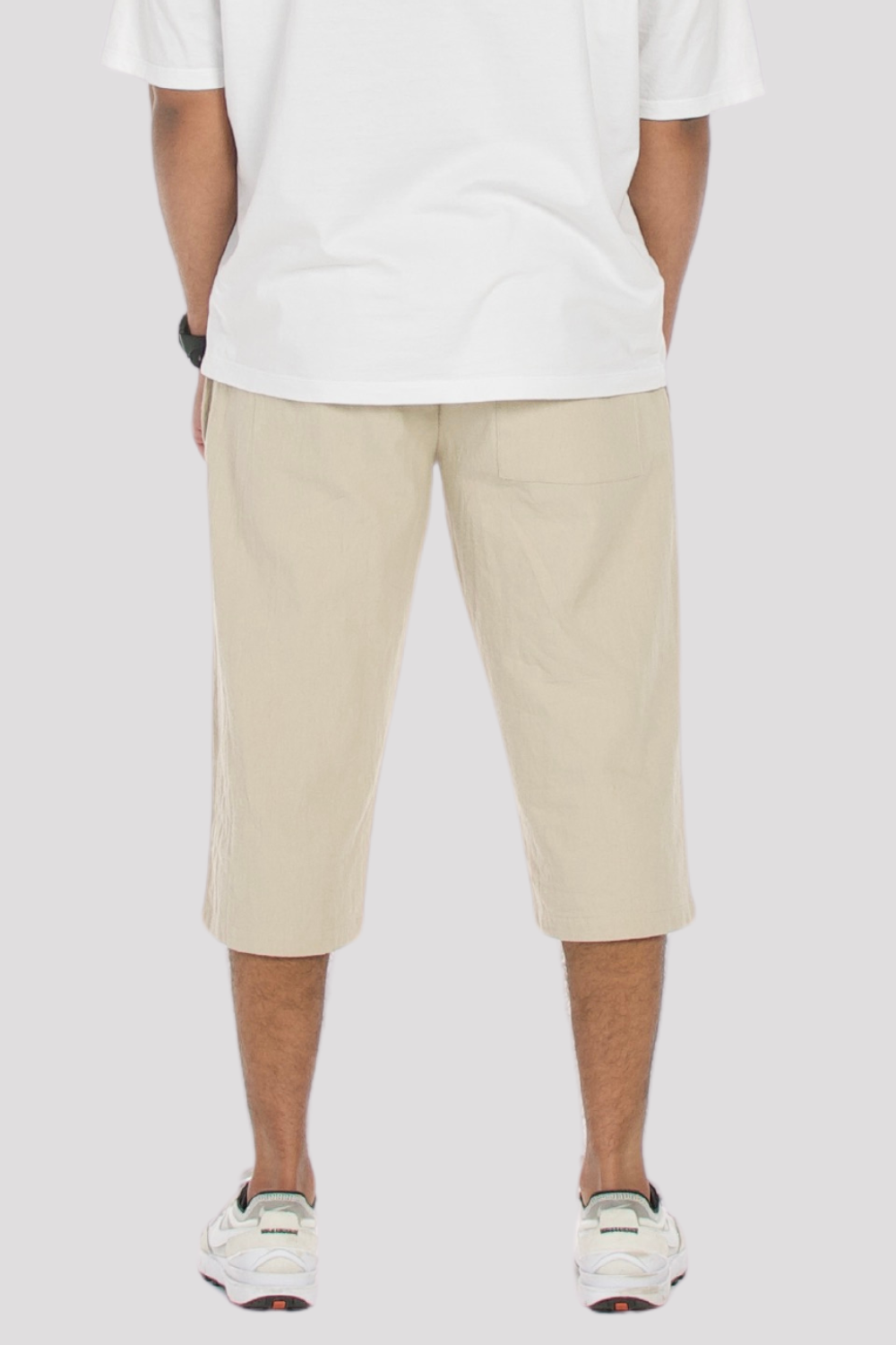 Stone Linen &amp; Cotton 3/4 Shorts