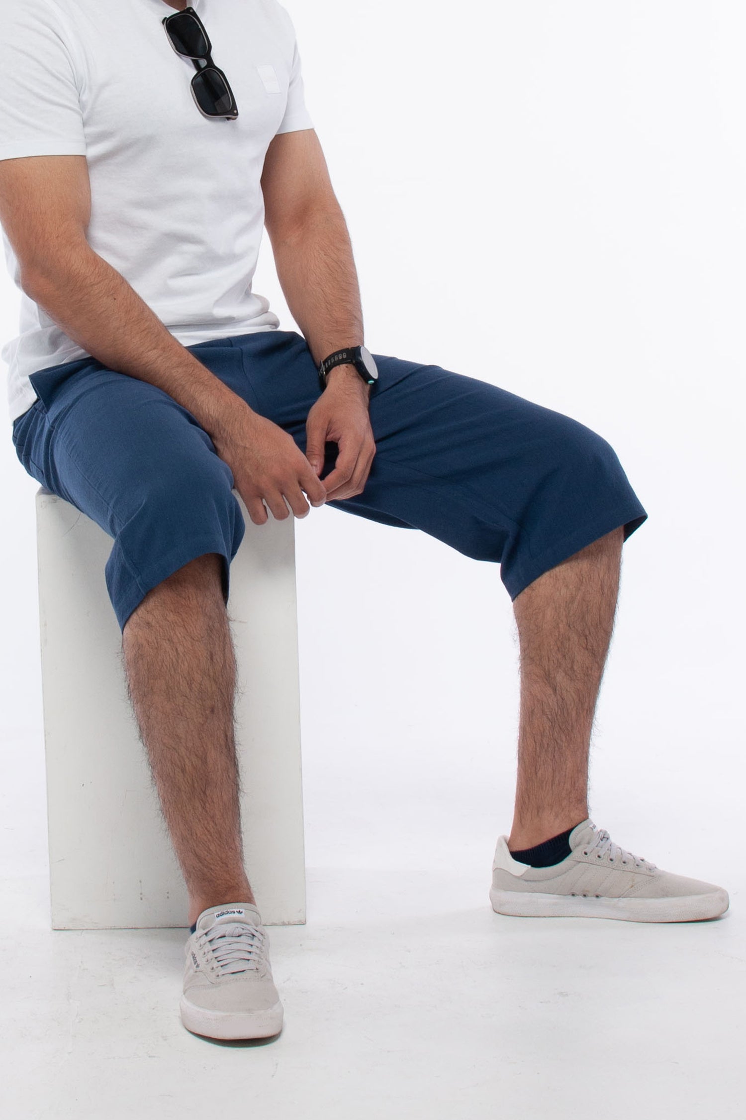 Linen &amp; Cotton 3/4 Shorts